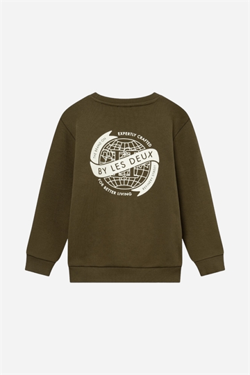 Les Deux Globe Sweatshirt - Olive Night/Ivory